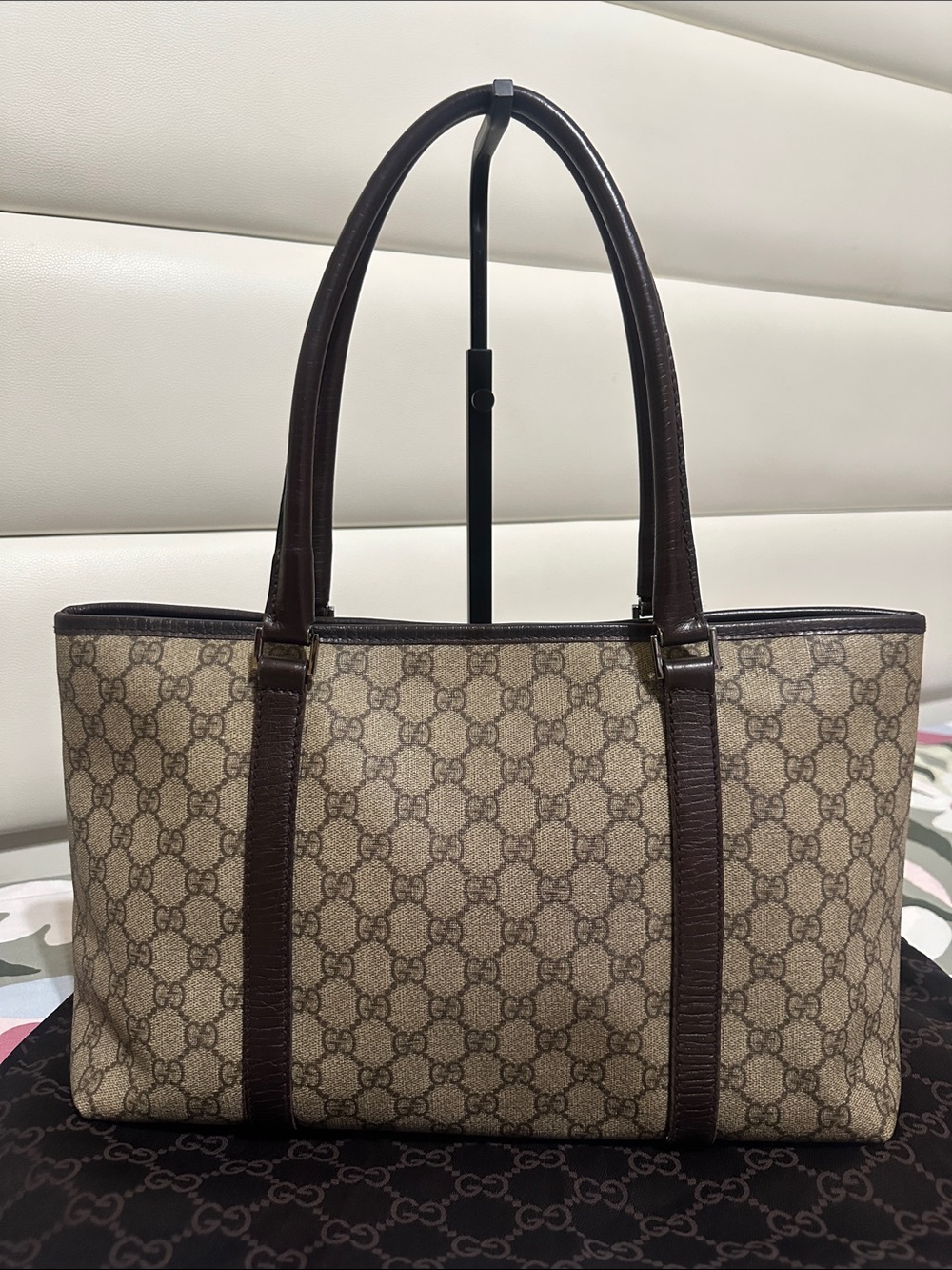 Gucci Beige/Brown Monogram PVC Tote - Picture 2 of 15